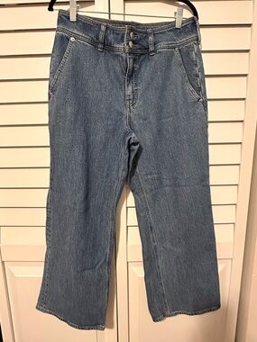 J. Crew Midwash Blue Denim Jeans, wide leg